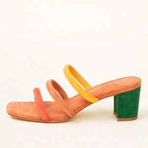 Charlotte Stone Belle Rainbow sandal heels size 8